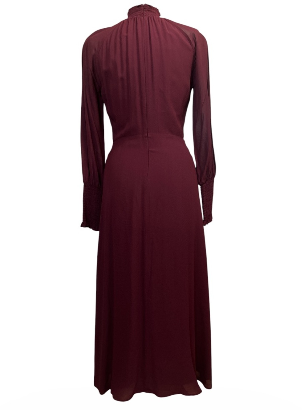 Reformation Valentin Long Sleeve Midi Dress in Burgundy Size 6 Boho Autumn Fall - Picture 6 of 7